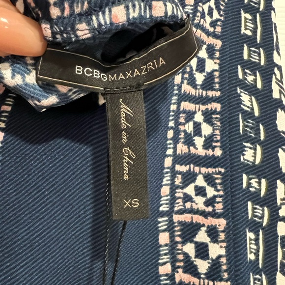 NEW BCBGMAXAZRIA STORMY BLUE COMBO TYRA SCARF PRINT ROMPER - Size Xsmall - Picture 11 of 12